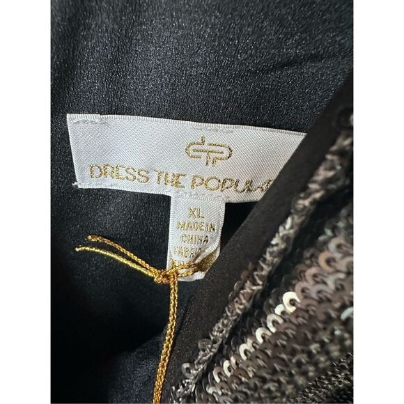 Dress the Population Jordan Gunmetal Sequin Gown Size  XL - Picture 6 of 16